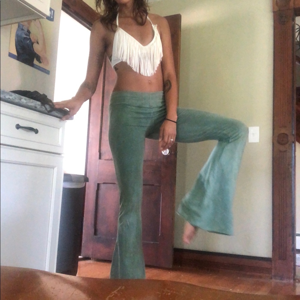Organic hemp herbal dyed yoga flares